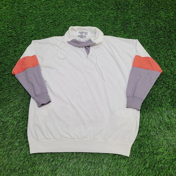Vintage 90s Averroe 1/4 Zip Mockneck Sweatshirt Women S/M 22x27 Baggy - Picture 1 of 13
